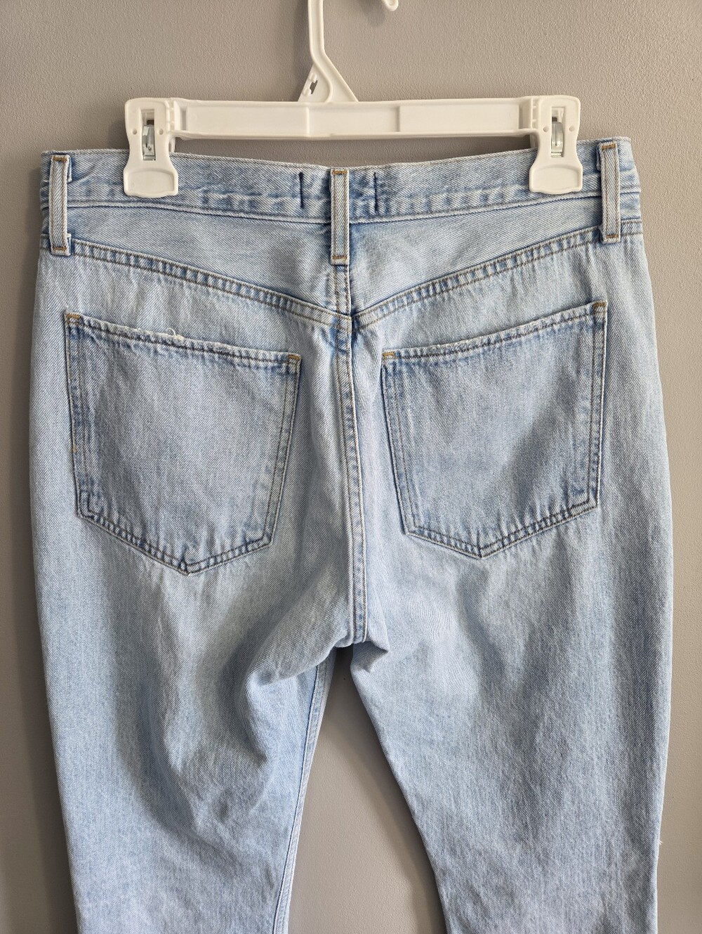 AGOLDE Riley Distressed High Rise Straight Crop Light Wash Denim Size 29 - Picture 11 of 15